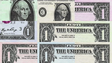 Dollar one USD banknotes abstract color mosaic pattern Video stock 221351611
