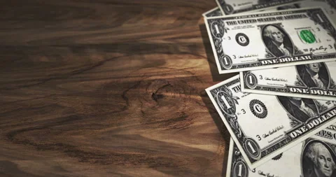 Dollar one USD money banknotes background loop Stock Footage 201964665