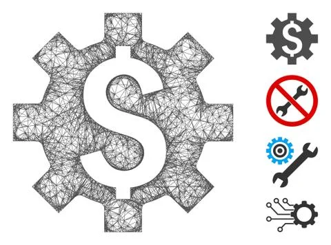 Dollar Options Web Vector Mesh Illustration 스톡 일러스트