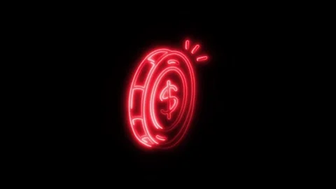 Dollar Outline Icon in HD Video Neon Animation 库存影片 304552389