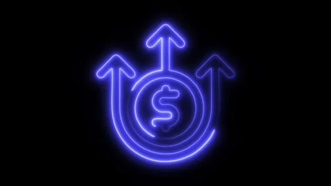 Dollar Outline Icon in HD Video Neon Animation 库存影片 304553151