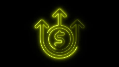 Dollar Outline Icon in HD Video Neon Animation 動画素材 304553152