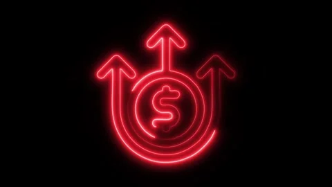 Dollar Outline Icon in HD Video Neon Animation Stock Footage 304553154