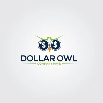 Dollar owl company pays logo Stock Illustration