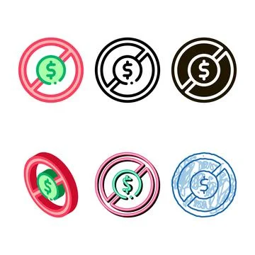 Dollar pack banknote ban icon vector outline 스톡 일러스트