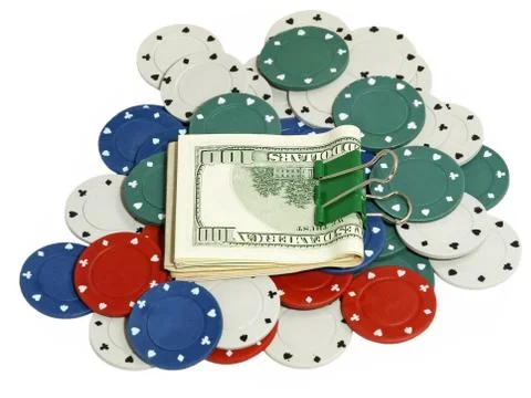 Dollar pack on a casino chips. Stock Photos