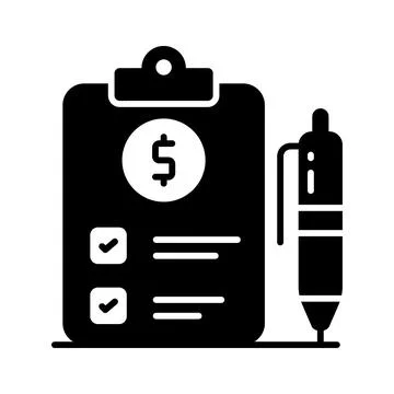 Dollar on page depicting concept vector of financial document, ready to use icon Stock Illustration