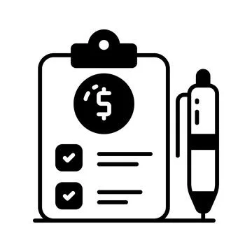Dollar on page depicting concept vector of financial document, ready to use icon Illustrazione stock