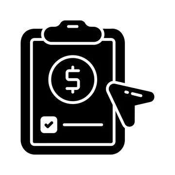 Dollar on page depicting concept vector of financial document, ready to use icon Illustrazione stock