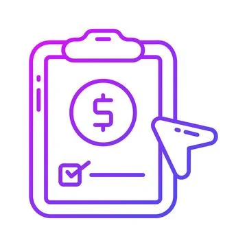 Dollar on page depicting concept vector of financial document, ready to use icon Stockillustratie