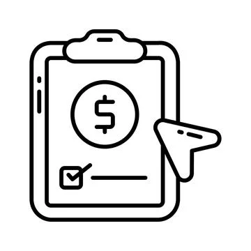Dollar on page depicting concept vector of financial document, ready to use icon Illustrazione stock