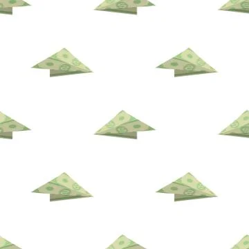 Dollar Paper Concept Plane Seamless Pattern イラスト素材