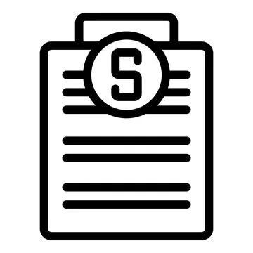 Dollar paper icon outline vector. Approve credit Illustrazione stock