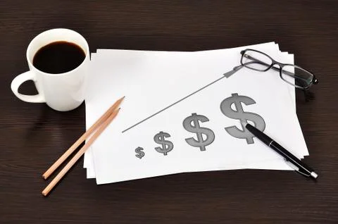 Dollar on paper Stock Photos