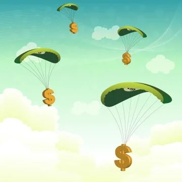 Dollar parachutes Stock-Illustration