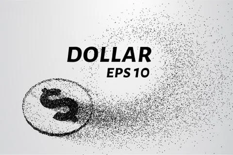 The dollar of the particles. The dollar consists of circles and points. Stock Illustration