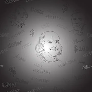 Dollar Pattern Black Illustrazione stock