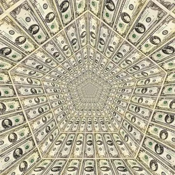 Dollar pattern with flame on the background dollar pattern with abstract b... Stock Photos