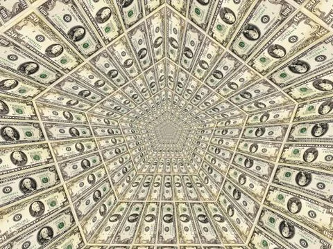 Dollar pattern with flame on the background Stock Illustration