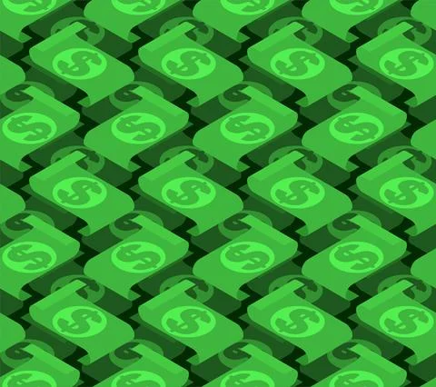 Dollar pattern seamless. Paper money background. Cash texture Stock Illustration
