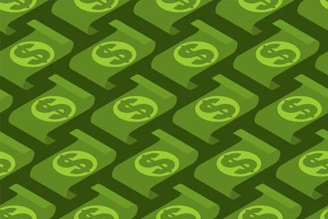 Dollar pattern seamless. Paper money background. Cash texture Illustrazione stock