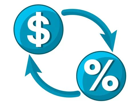 Dollar to Percentage Stock Illustration