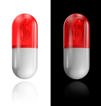Dollar pill Stock Illustration