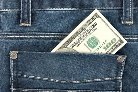 Dollar in pocket Stock Photos