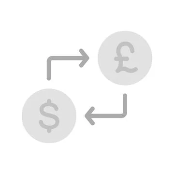 Dollar to Pound icon vector image. Stock Illustration