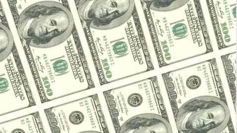 Dollar printing process animation Inflation and deflation concept. Camera f.. Stock Footage 247332083