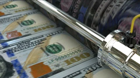 Dollar printing technology industry background render design paper concept .. Stock Footage 272776582
