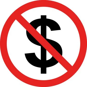 Dollar prohibited sign. Stock Illustration