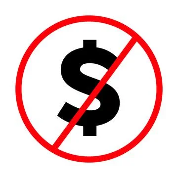 Dollar prohibited sign. No transaction allowed. Vector. Stock Illustration