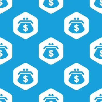 Dollar purse hexagon pattern 库存插图