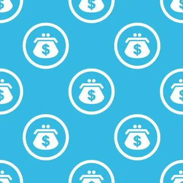 Dollar purse sign blue pattern Stock Illustration