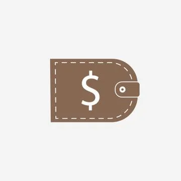 Dollar, purse, wallet icon. Vector illustration, flat design. Stock Illustration