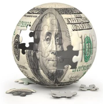 Dollar puzzle globe Foto stock