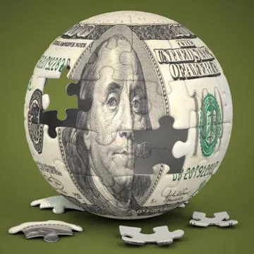 Dollar puzzle globe 写真素材