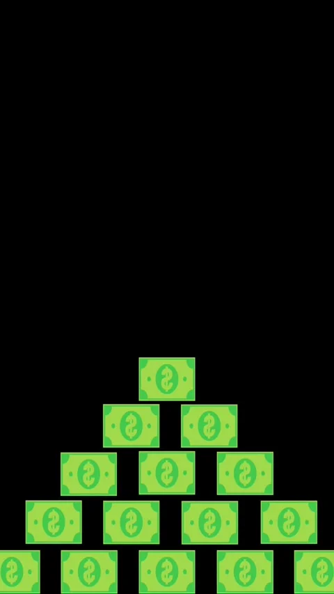 Dollar pyramid animation Stock Footage 306424808