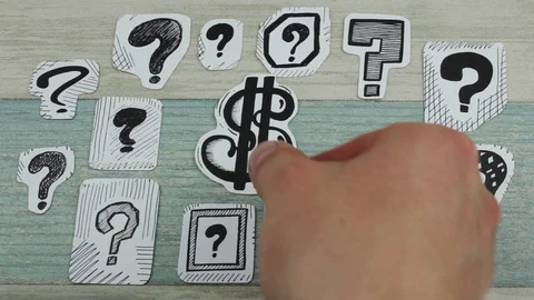 Dollar in questions Stock Footage 91281672