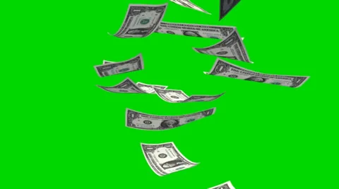 Dollar rain - Doller bills fall - isloatet green screen footage Stock-Footage 33654538
