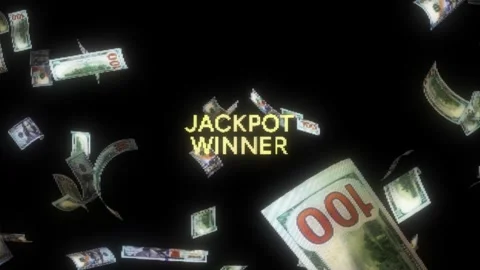 Dollar Rain Jackpot Winner Pixel Text Retro Cash Casino Game Overlay Loop 動画素材 308406964