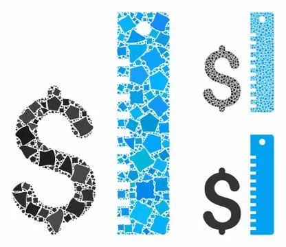 Dollar rate Composition Icon of Trembly Pieces 스톡 일러스트