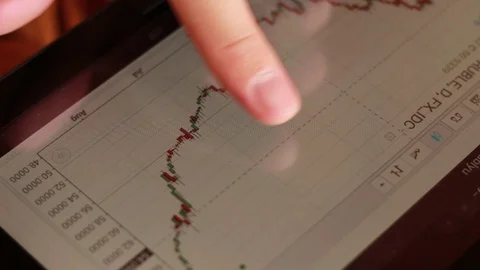 Dollar rate diagram thumbing through 스톡 동영상 74291899