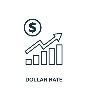 Dollar Rate Increase Graphic icon. Mobile apps, printing and more usage. Simple Stock Illustration