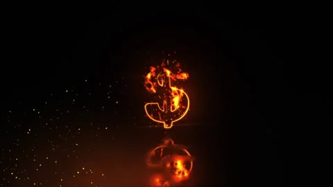 The Dollar is reborn from the fire Stock Footage 152961527