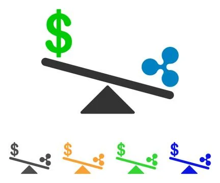 Dollar Ripple Swing Balance Vector Icon Stockillustratie