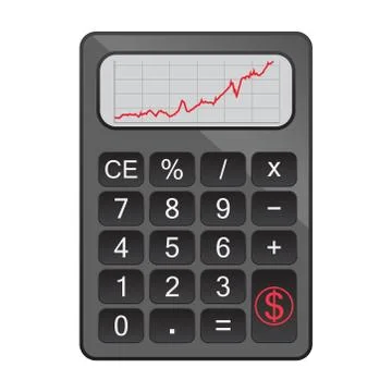 Dollar rises in calculator Stock Illustration