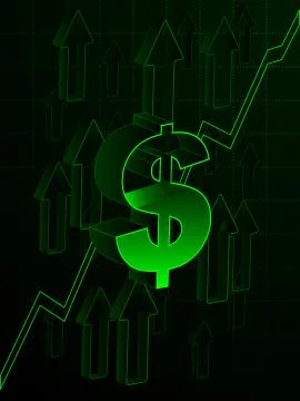 Dollar rising in value Stock Illustration