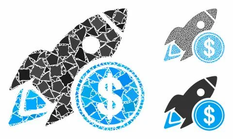 Dollar rocket Composition Icon of Trembly Elements Stockillustratie